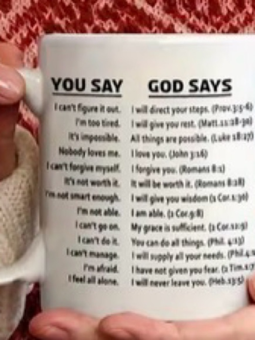 Inspirational 'You Say / God Says' Mug - Picture 4 of 5